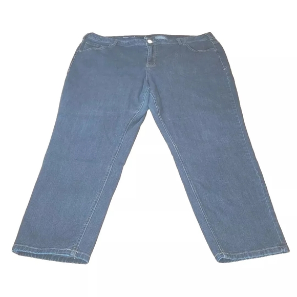 Lane Bryant Jeans Woman Plus 24WP Skinny Genius Fit Dark Blue Stretch Denim EUC - Picture 2 of 10